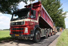 Koers aannemingen aan het werk